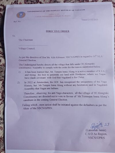 Lanuwati Jamir alerts the people of Nagaland about RSS
