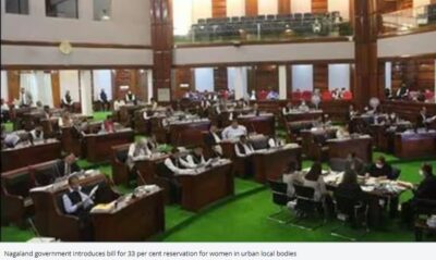 The Nagaland government has introduced a measure to provide 33% of urban local bodies to women.